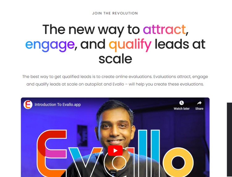 Evallo: The Fun way to attract, engage and qualify leads – screenshot 1