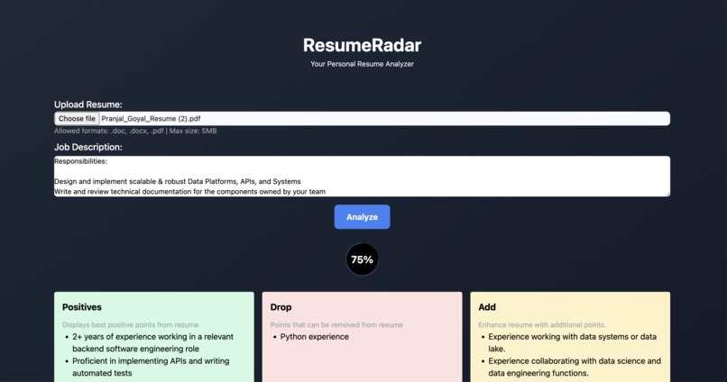 ResumeRadar – screenshot 1
