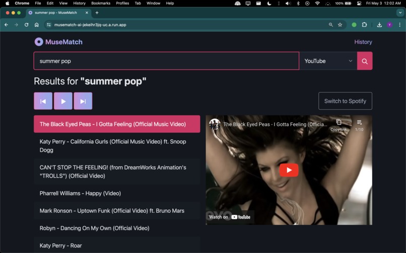 MuseMatch AI Music Player – screenshot 2