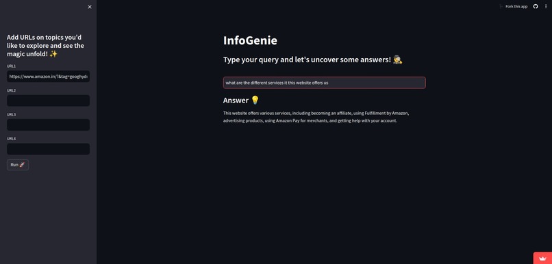 InfoGenie: A Research Assistant  – screenshot 1