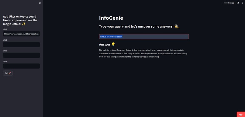 InfoGenie: A Research Assistant  – screenshot 2