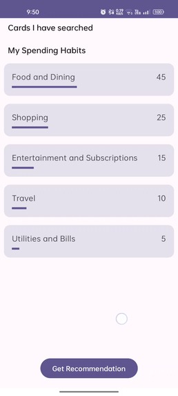 Credit Card Recommendation Application With Generative AI – screenshot 2
