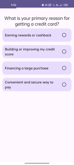 Credit Card Recommendation Application With Generative AI – screenshot 1
