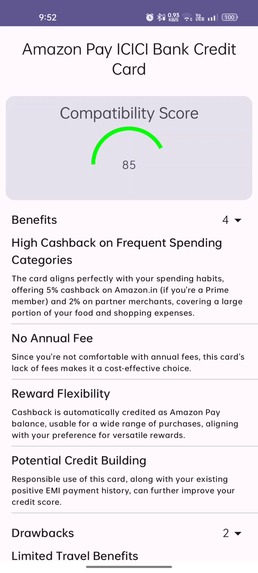 Credit Card Recommendation Application With Generative AI – screenshot 4