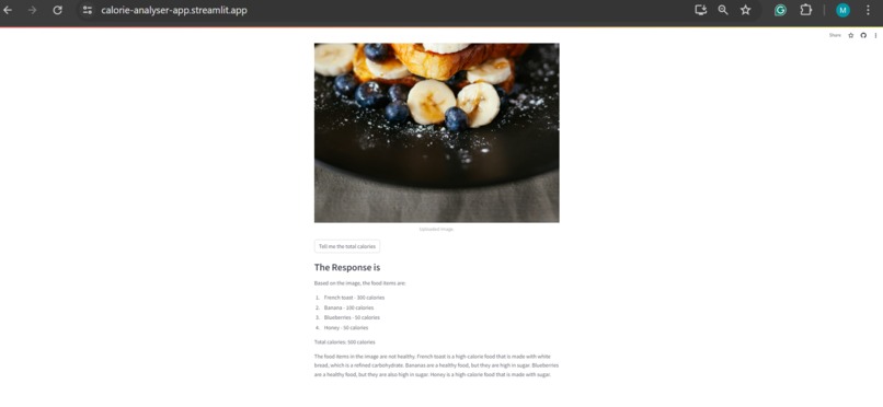 Calorie analyser – screenshot 2