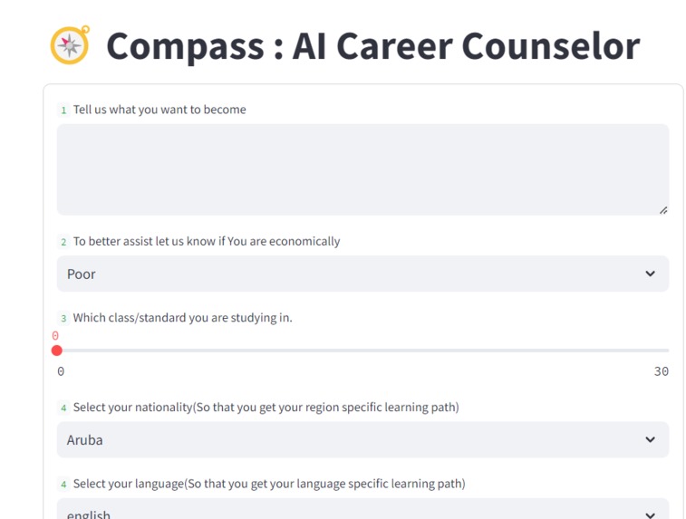 Compass : AI Career Counselor – screenshot 1