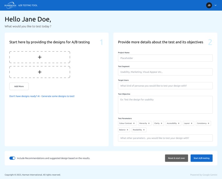 Harman A/B Testing AI Tool – screenshot 3