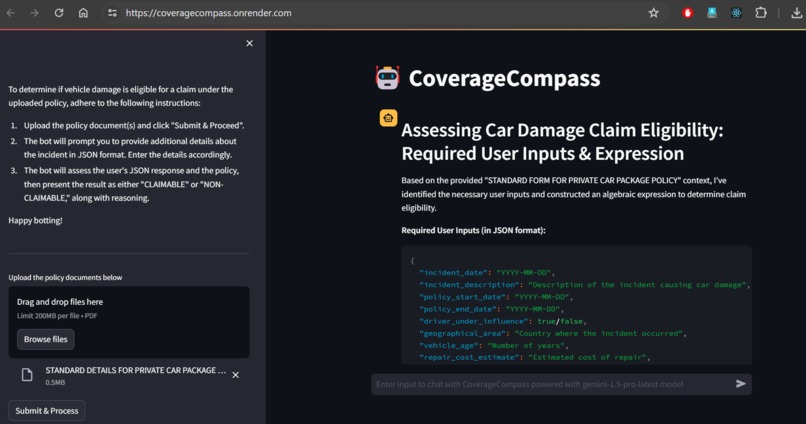 CoverageCompass - Navigating Insurance with AI – screenshot 1