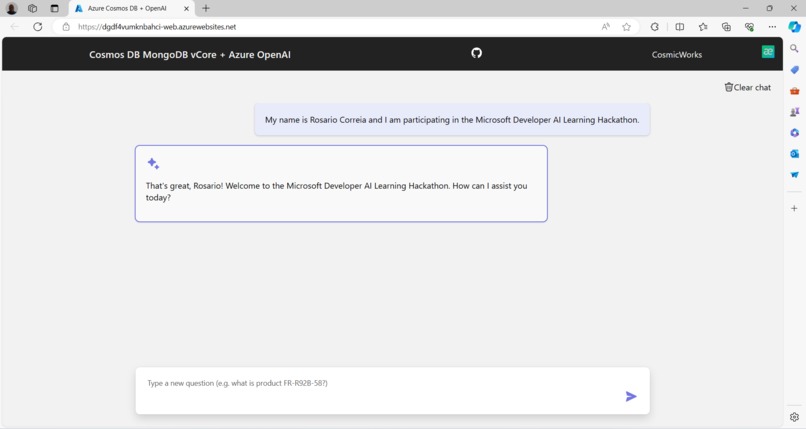 Azure Cosmos DB Developer Cloud Skills Challenge – screenshot 1