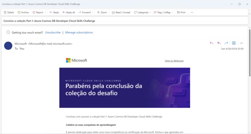 Azure Cosmos DB Developer Cloud Skills Challenge – screenshot 3