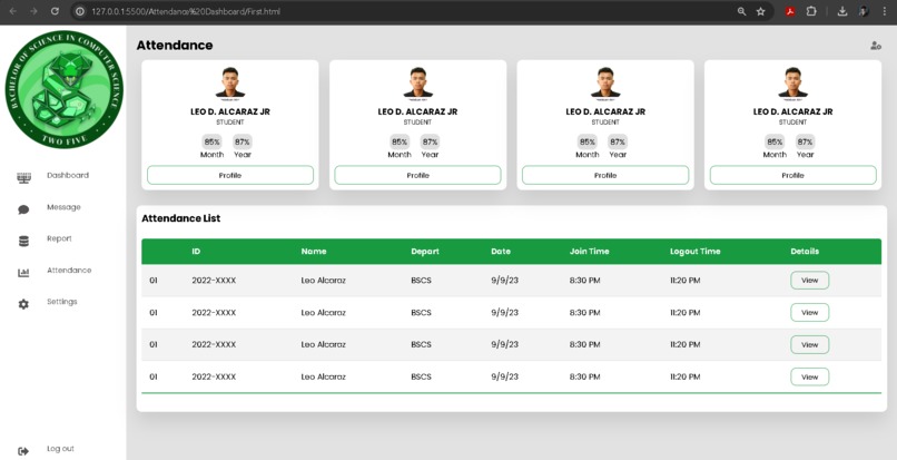 Attendance Dashboard – screenshot 1