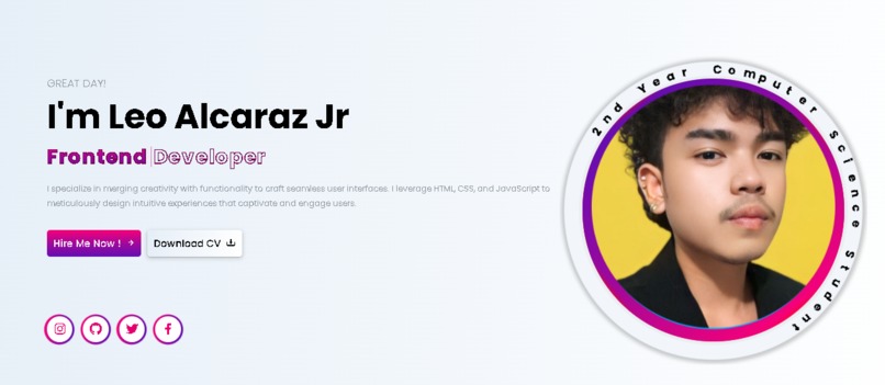 My personal portfolio – screenshot 1