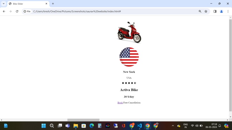 Responsive Bike Slider Website – screenshot 3