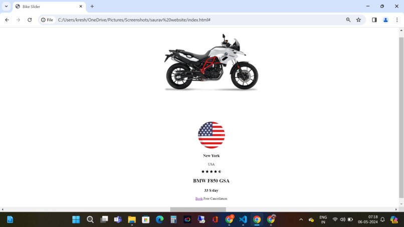 Responsive Bike Slider Website – screenshot 4