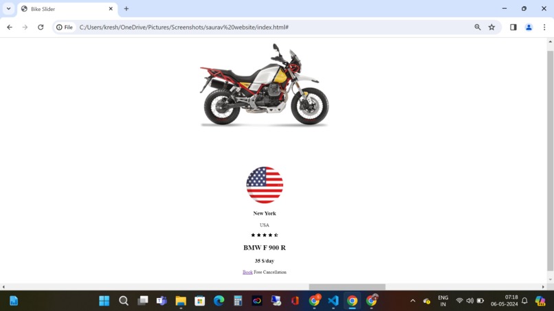 Responsive Bike Slider Website – screenshot 5