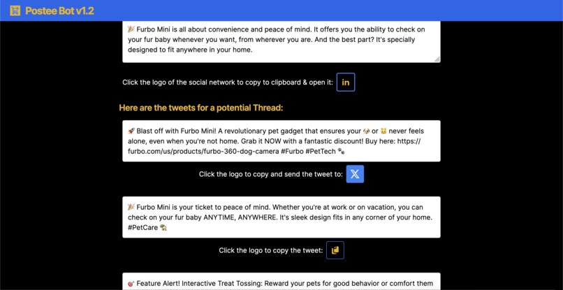 PosteeBot – screenshot 5