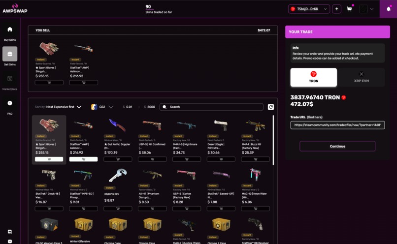 awpswap.io  – screenshot 3