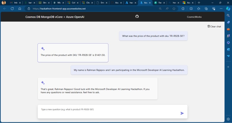 rahman_azure_cosmosdb_hackathon – screenshot 3