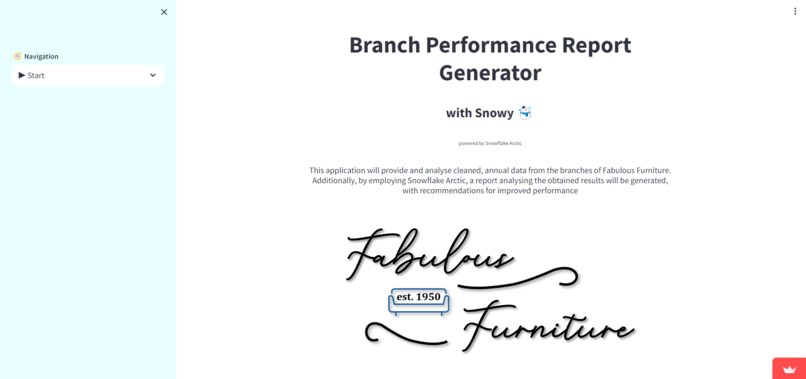 Business Performance Report Generation App – screenshot 1