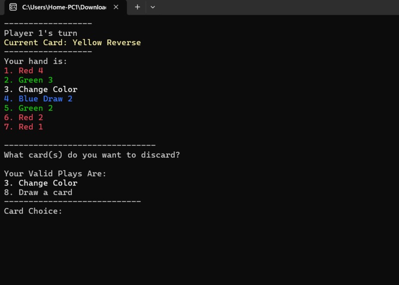 UnoGameAgainstBots – screenshot 1