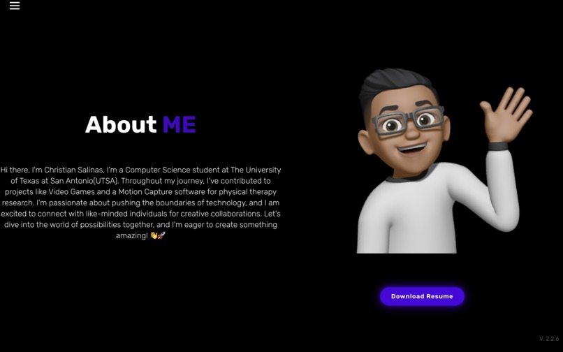 Portfolio website – screenshot 2