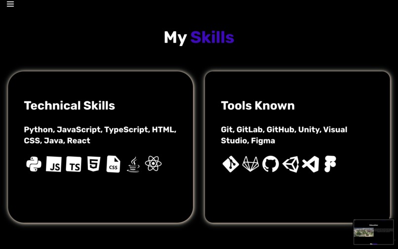 Portfolio website – screenshot 3