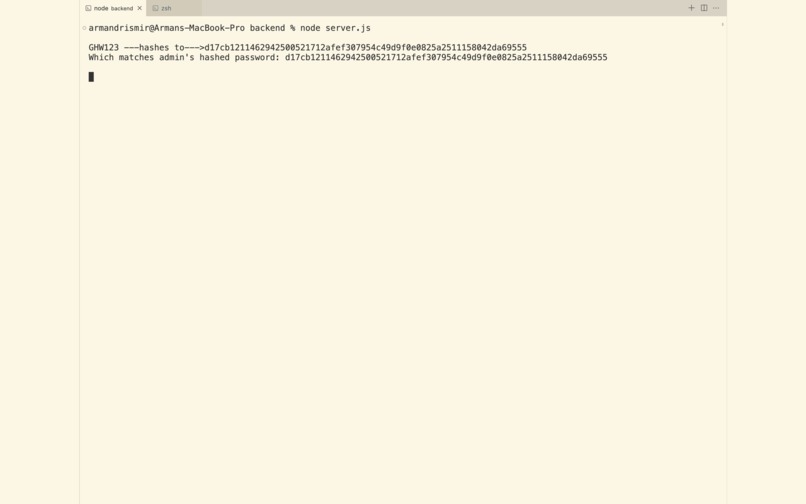 passwordHashing – screenshot 1