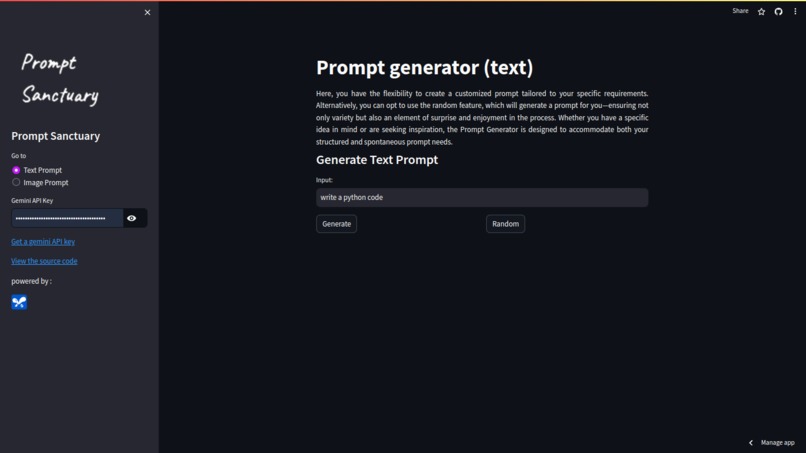 prompt sanctuary – screenshot 2