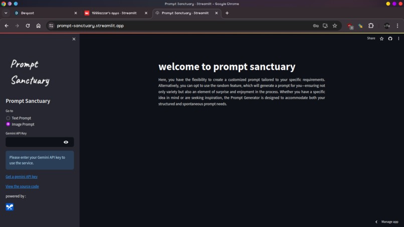 prompt sanctuary – screenshot 1
