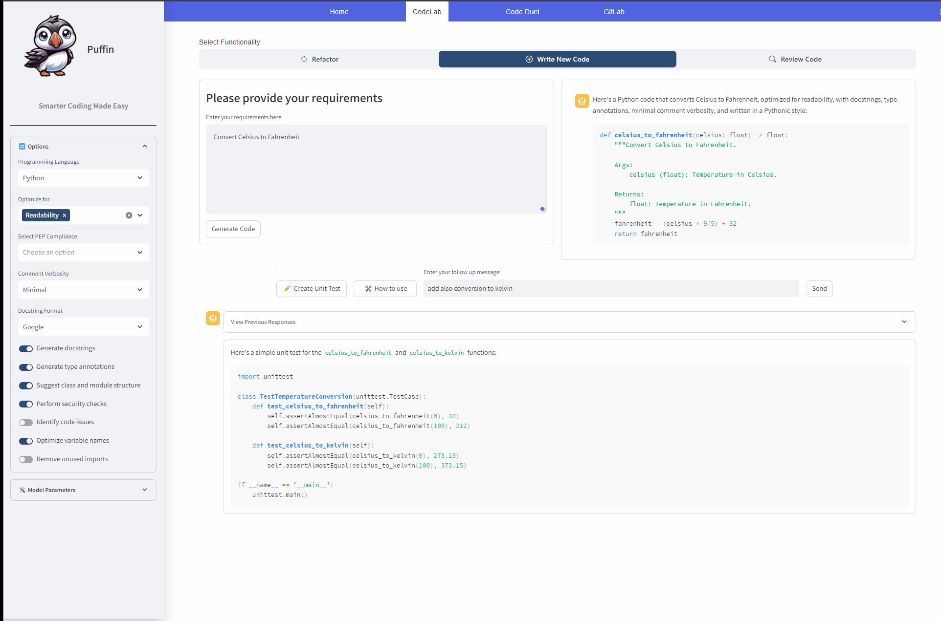 Puffin: AI Coding Assistant | Devpost image.