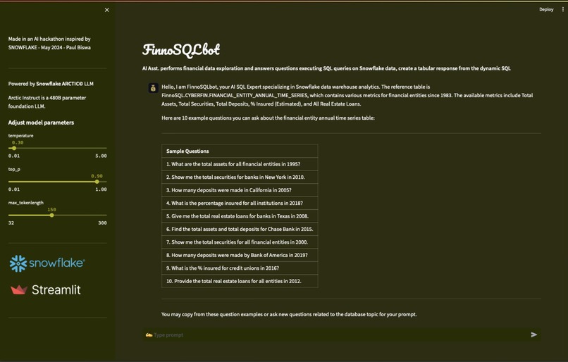 FinnoSQLbot – screenshot 1