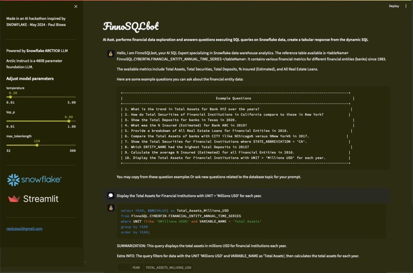 FinnoSQLbot – screenshot 2
