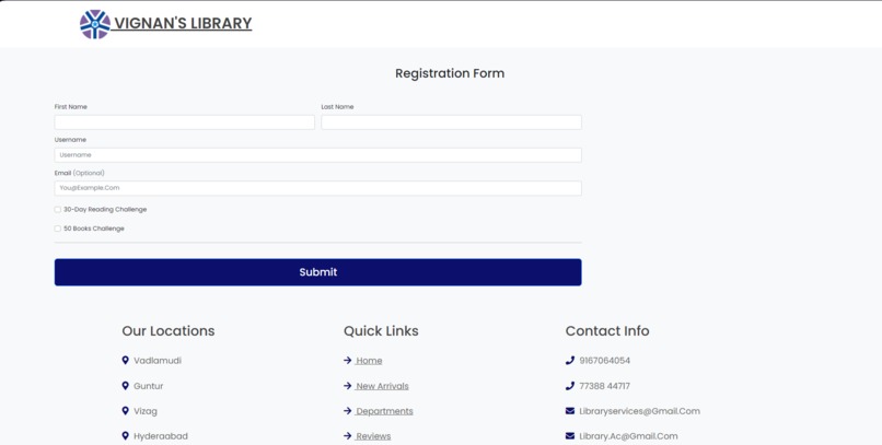 Library Website – screenshot 2