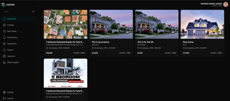 COiTON Real Estate Trading Platform  – screenshot 2