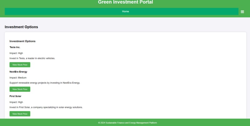 Sustainable Finance and Energy Management Platform – screenshot 3
