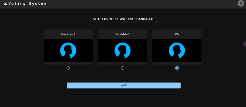 Voting dapp – screenshot 3