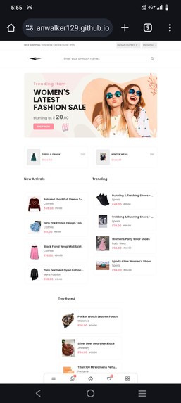 Shopping website – screenshot 1