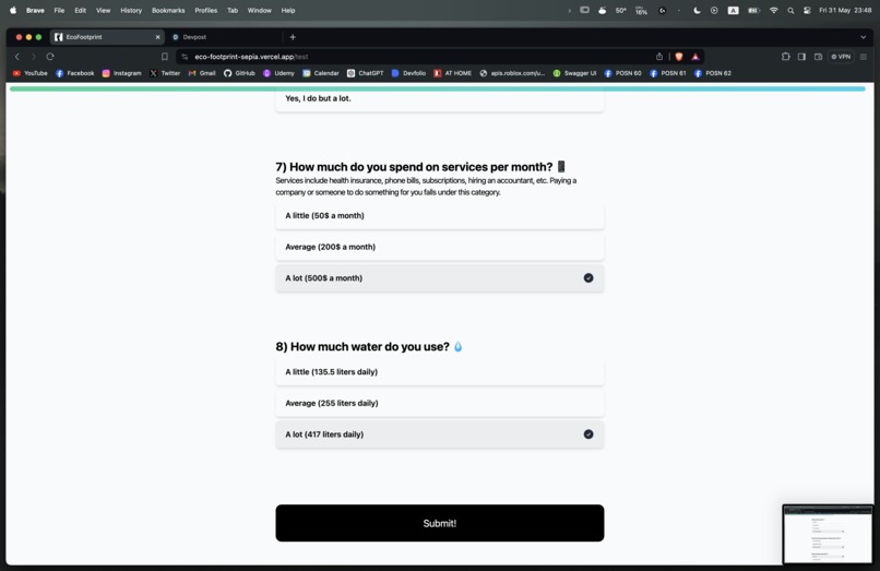 EcoFootprint – screenshot 3