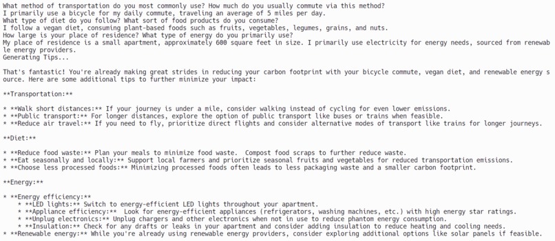 Carbon Footprint Feedback – screenshot 1