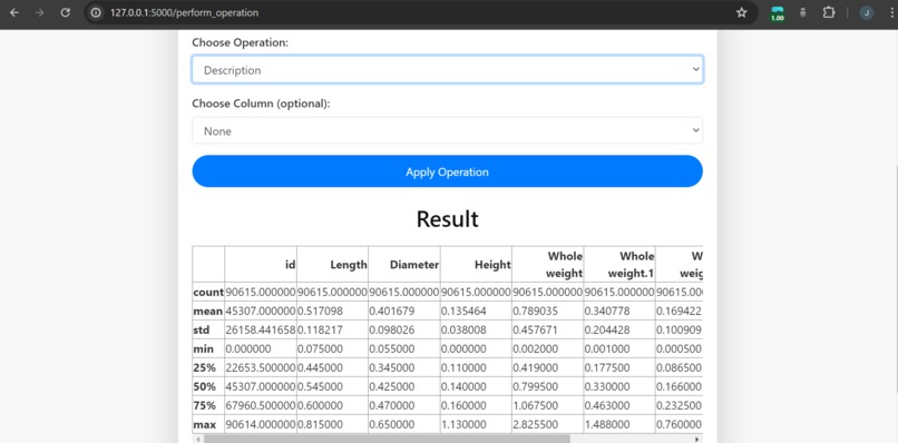 DataOpsWeb – screenshot 2