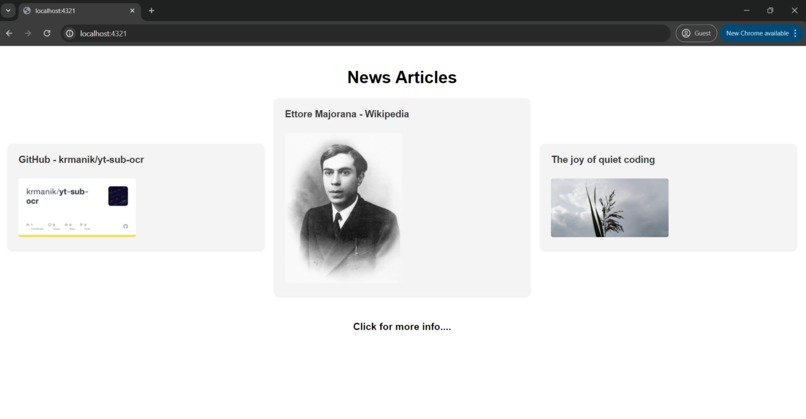 Decentralised News Feeds Application – screenshot 1