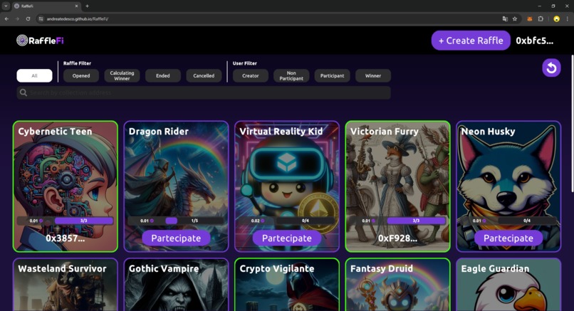 RaffleFi – screenshot 3