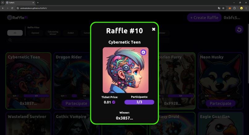 RaffleFi – screenshot 6