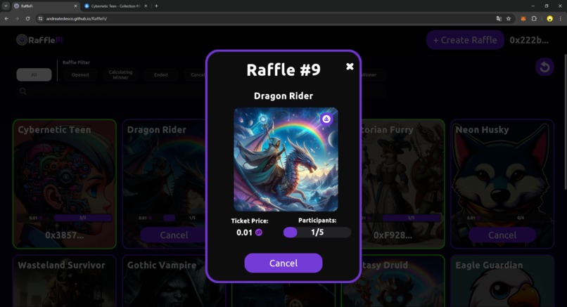 RaffleFi – screenshot 7