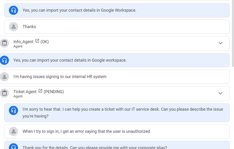 IT order creation chat agent & verbal reasoning search agent – screenshot 1