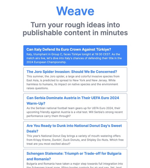 Weave - AI-powered Content Consultant – screenshot 1