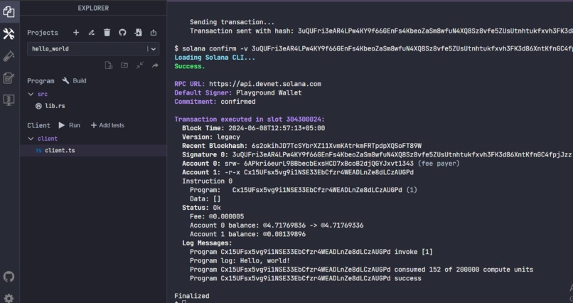 Hello World on Solana – screenshot 1