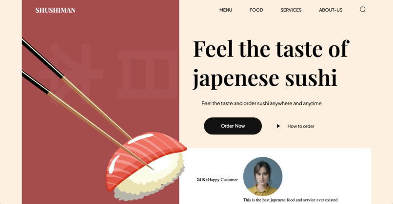 sushi website – screenshot 2