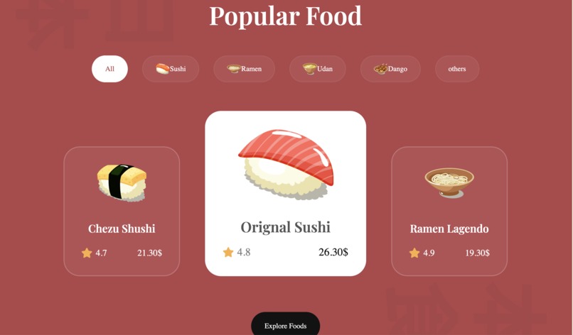 sushi website – screenshot 3