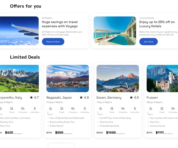 Voyago Landing Page – screenshot 1